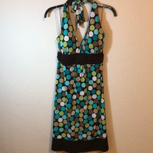 Polka dot halter dress
